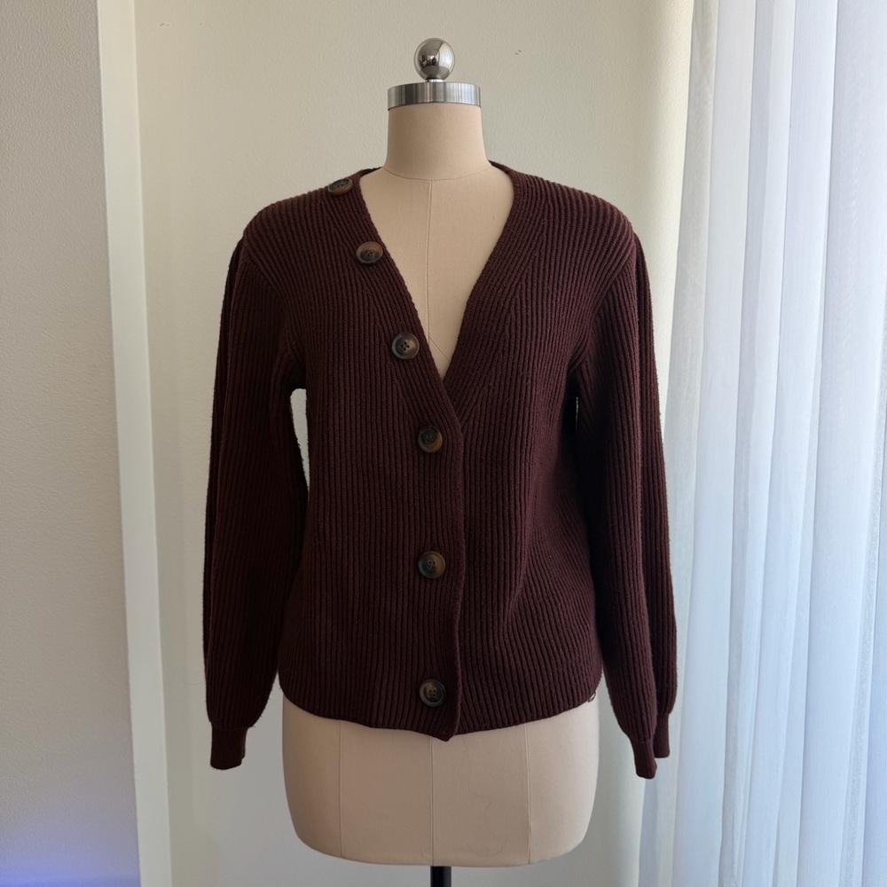Burgundy unique knit cardigan
